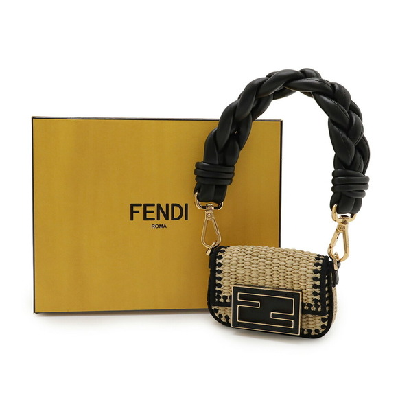 FENDI Black Raffia Shoulder Bag - Picture 10 of 10